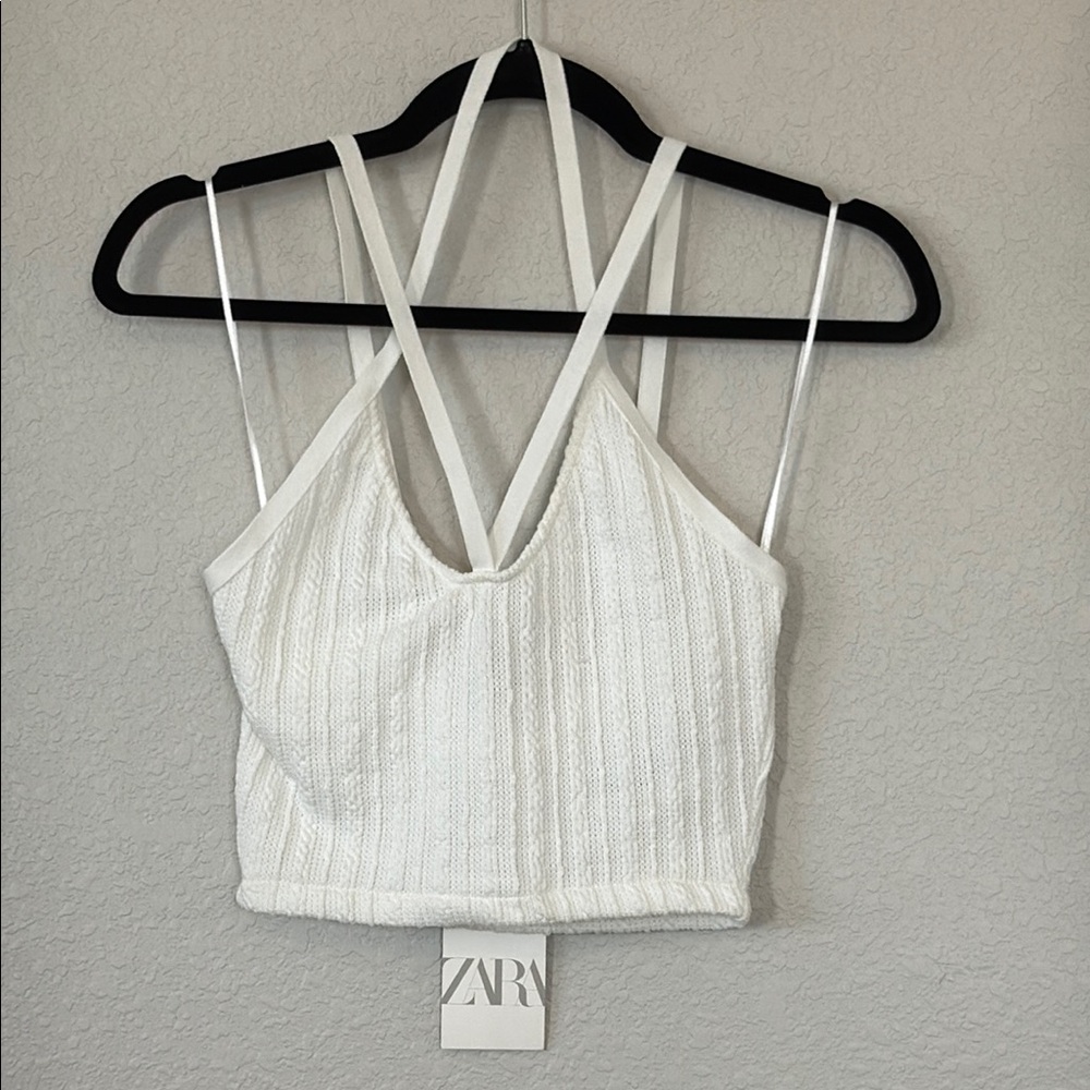 Zara White Strappy Women's Top size small